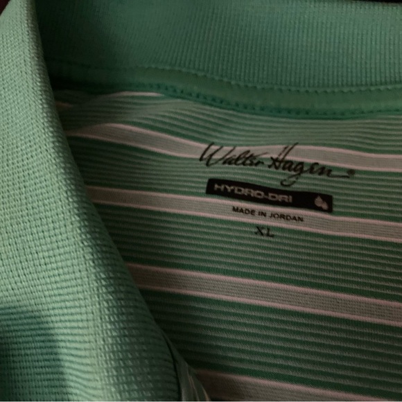Walter Hagen Mint Green Striped Polo - Picture 2 of 6